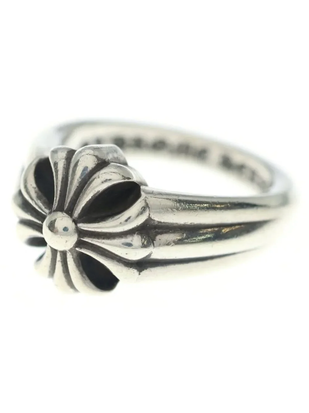 Chrome Hearts Cutout CH Pls Sml Small Plus Ring Silver